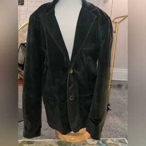 FINK Olive Green Velvet Blazer Sport Coat XL Dark Academia Luxury Menswear